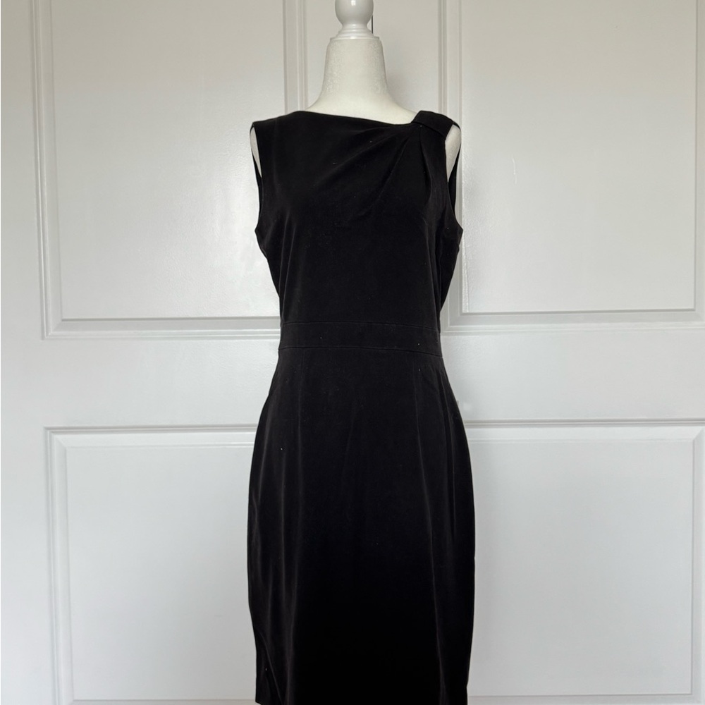 Calvin Klein Black Sleeveless Sheath Midi Dress